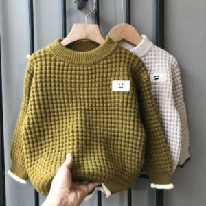 Waffle knit sweater