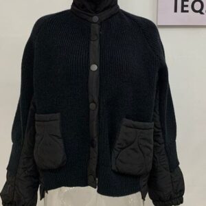 Knit and puffer combo sweater