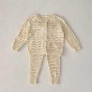Pointelle knit set