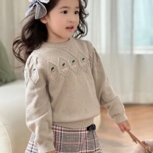 Embroidered cherries sweater