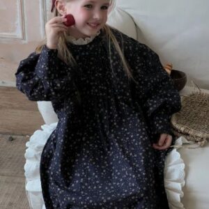 Floral lace trim dress