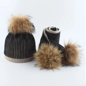 Ribbed hat and scarf set