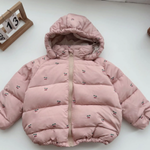 Cherry puffer coat