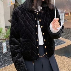 Velvet quilted jacket