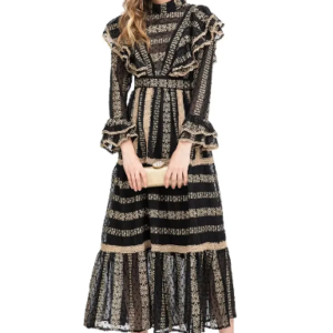 Embroidered ruffle dress