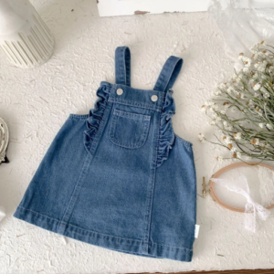 Denim ruffle jumper