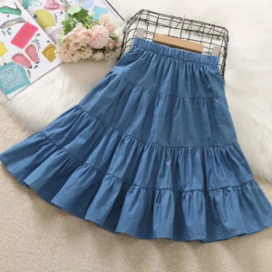 Denim tiered skirt