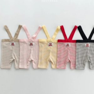 Striped suspender shorts