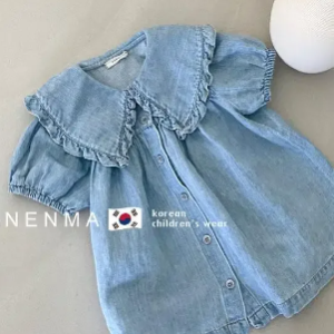 Denim collar dress