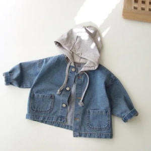 Denim hooded jacket