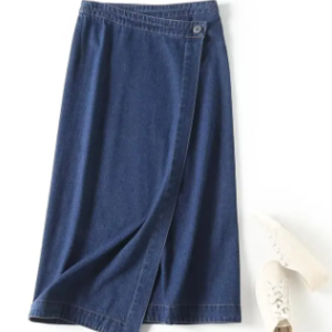Denim wrap skirt