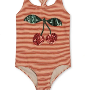 Striped cherry swimsuit