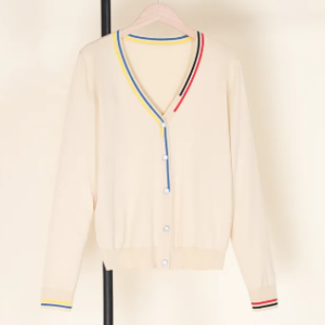 Colored trim cardigan