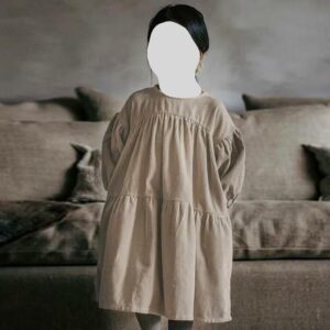 Corduroy tiered dress