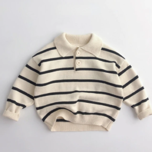 Striped knit polo