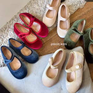 Velvet mary janes