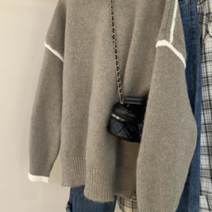 Contrast trim sweater