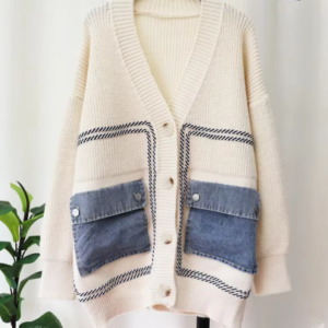 Denim pocket cardigan