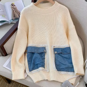 Denim pocket sweater