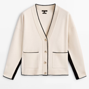 Contrast trim cardigan