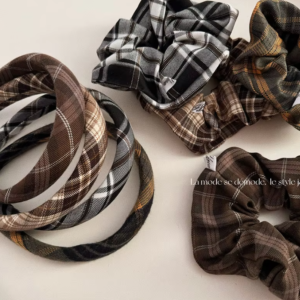 Plaid headband/scrunchie