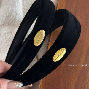 Velvet gold plate headband