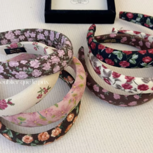 Corduroy floral headband