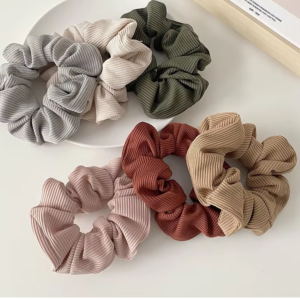 Ribbed scrunchie 6 pc