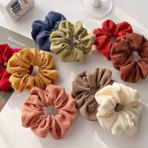 Corduroy ribbed scrunchie