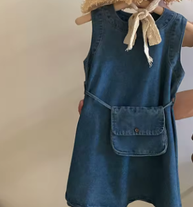 Denim jumper with belt bag