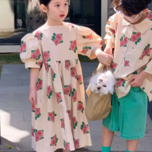 Floral puff sleeve dress