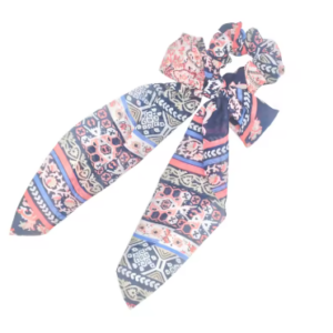Printed bow scrunchie