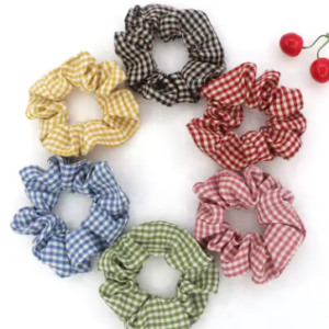 Gingham scrunchies