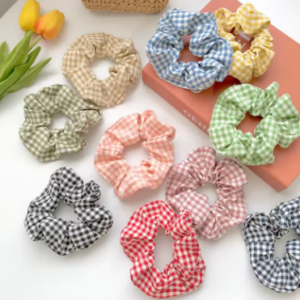Gingham scrunchies
