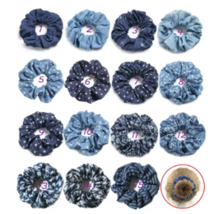 Denim scrunchies