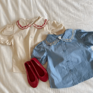 Embroidered collar blouse