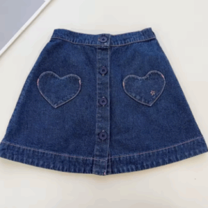 Denim heart pocket skirt
