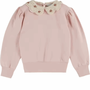 Crochet collar sweatshirt