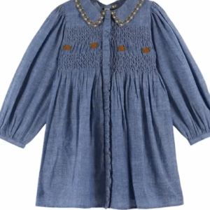 Denim smocked dress