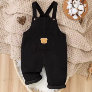 Corduroy bear overalls
