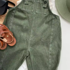 Colored denim overalls