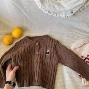 Embroidered bear cardigan